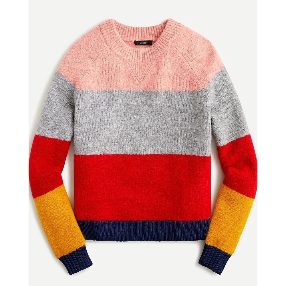 J.Crew Colorblock Alpaca Blend Crewneck Sweater S
